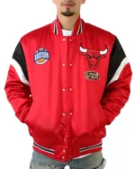 Chicago Bulls Eastern Scarlet Satin Jacket