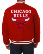 Chicago Bulls Embroidered Wool Red Varsity Jacket