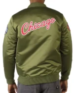 Flight Chicago Bulls Green Satin Jacket