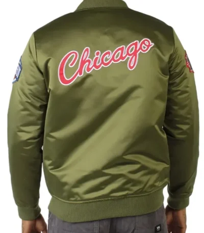 Flight Chicago Bulls Green Satin Jacket