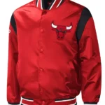 Chicago Bulls Force Play Red Varsity Satin Jacket
