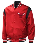 Chicago Bulls Force Play Red Varsity Satin Jacket
