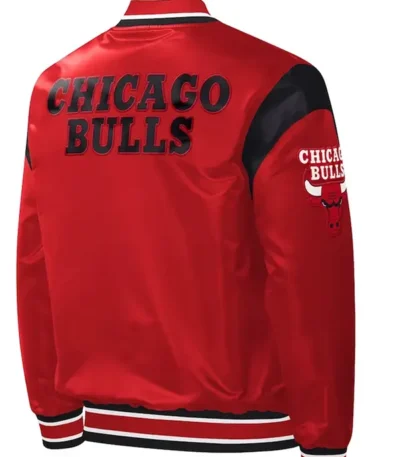Chicago Bulls Force Play Red Varsity Satin Jacket