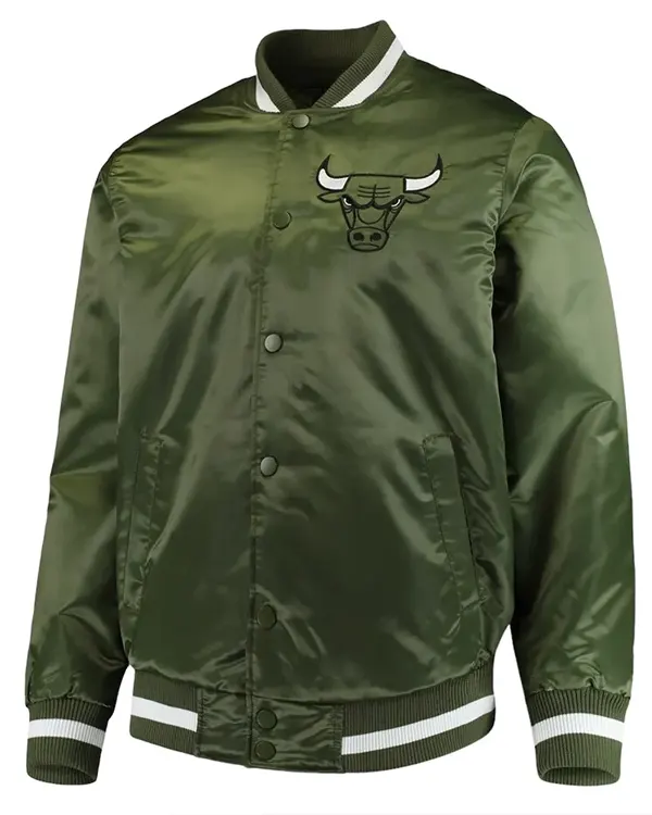 Chicago Bulls Forest Green Satin Jacket Chicago Bulls Forest Green Satin Jacket