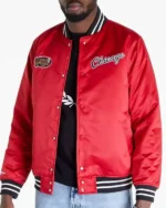 Heavyweight Chicago Bulls Red Satin Jacket