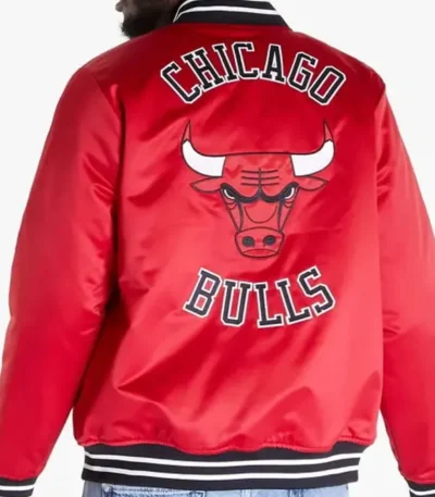 Heavyweight Chicago Bulls Red Satin Jacket