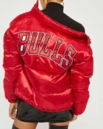 Chicago Bulls High School Red Puffer Jacket