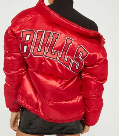 Chicago Bulls High School Red Puffer Jacket
