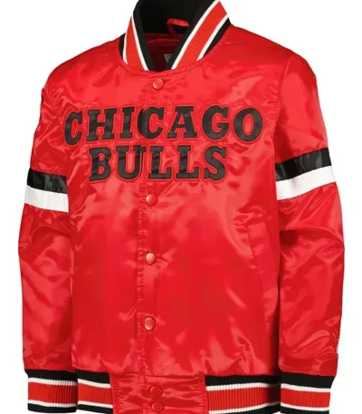 Home Game Chicago Bulls Red Satin Jacket