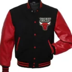 Baseball Chicago Bulls Letterman Black And Red Jacket
