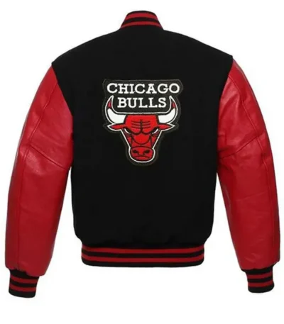 Baseball Chicago Bulls Letterman Black And Red Jacket