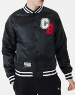 Chicago Bulls Black Bomber Satin Jacket