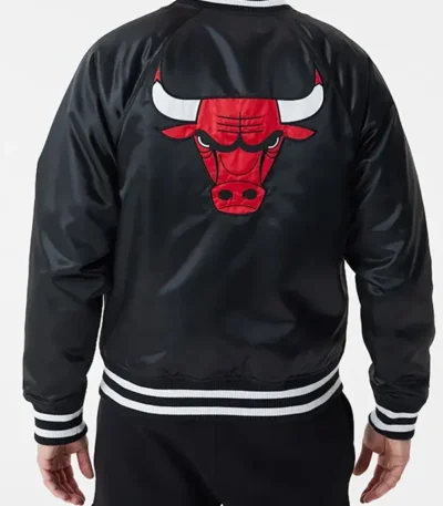 Chicago Bulls Black Bomber Satin Jacket