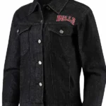 Chicago Bulls Patch Black Denim Button-up Jacket