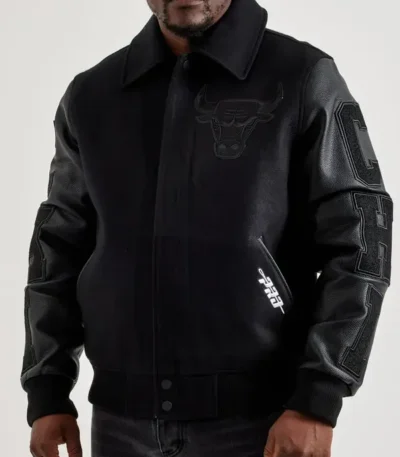 Oversweep Chicago Bulls Black Varsity Wool Jacket