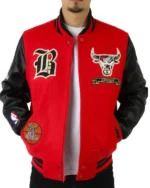 Chicago Bulls Plaid Patches Varsity Jacket
