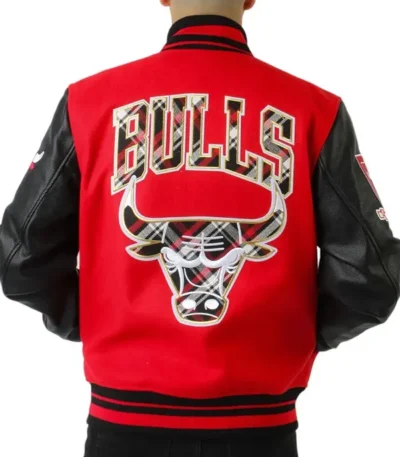 Chicago Bulls Plaid Patches Varsity Jacket
