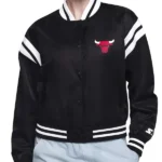 Chicago Bulls Printed Logo Varsity Satin Jacket