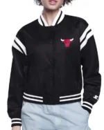 Chicago Bulls Printed Logo Varsity Satin Jacket
