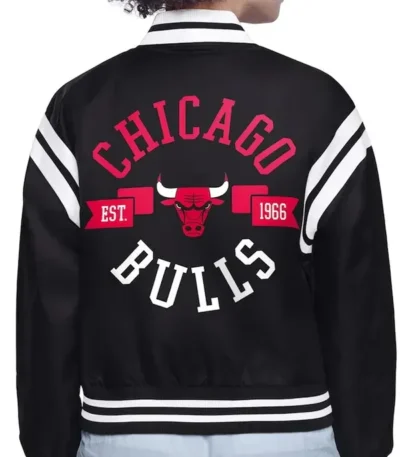 Chicago Bulls Printed Logo Varsity Satin Jacket