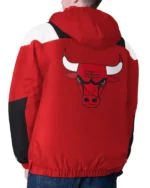 Chicago Bulls Red And Black Charger Half-zip Pullover Jacket