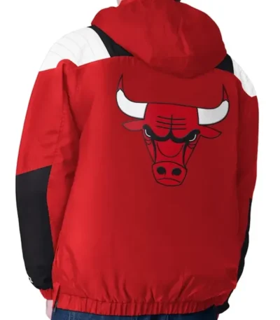 Chicago Bulls Red And Black Charger Half-zip Pullover Jacket