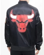Chicago Bulls Varsity Black Satin Jacket