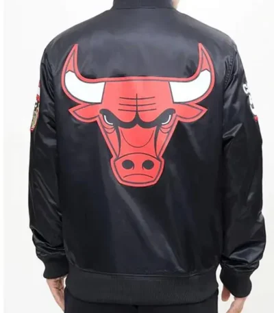 Chicago Bulls Varsity Black Satin Jacket