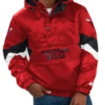 Chicago Bulls Red Force Play Hoodie Half-zip Jacket