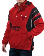 Chicago Bulls Red Home Team Half-zip Hooded Jacket