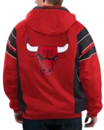 Chicago Bulls Red Home Team Half-zip Hooded Jacket