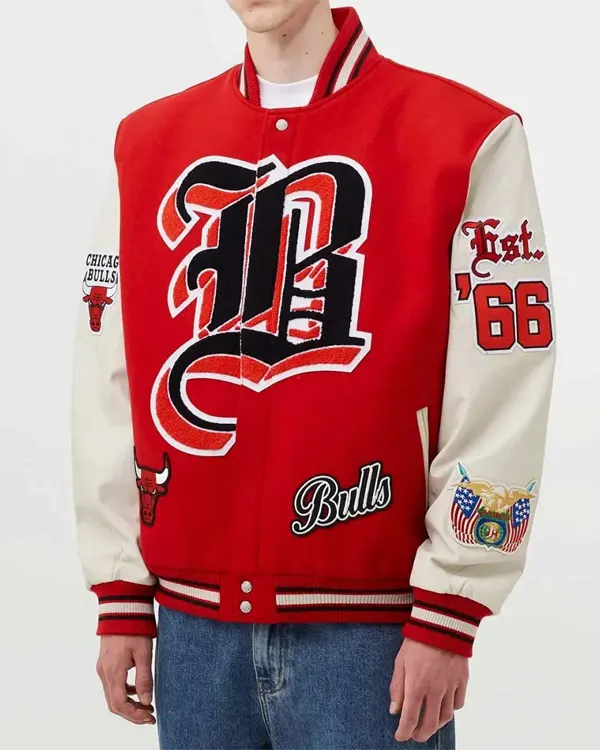 Red And White Chicago Bulls Varsity Wool Jacket Red And White Chicago Bulls Varsity Wool Jacket