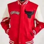 Chicago Bulls Navy And White Fleece Varsity Jacket