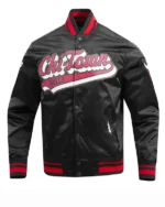 Chicago Bulls Script Tail Black Satin Jacket