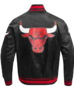 Chicago Bulls Script Tail Black Satin Jacket
