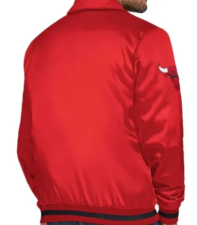 Special Script Chicago Bulls Red And White Satin Jacket