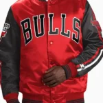 Striped Chicago Bulls Satin Jacket