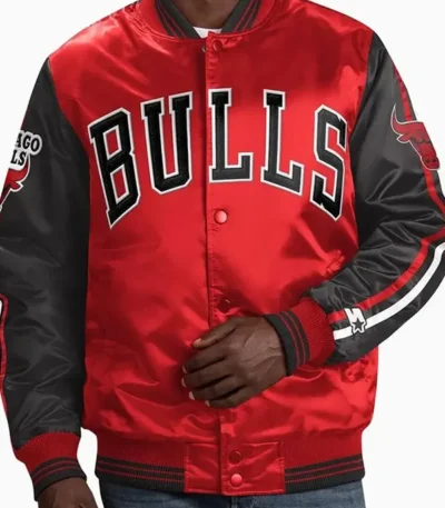 Striped Chicago Bulls Satin Jacket