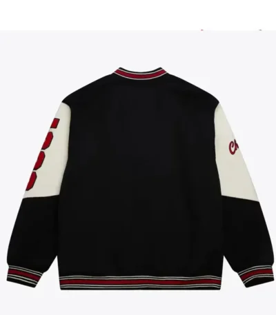 Chicago Bulls Team History Black Vintage Logo Varsity Jacket