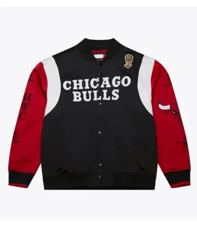 Team Origins Chicago Bulls Black And Red Satin Jacket