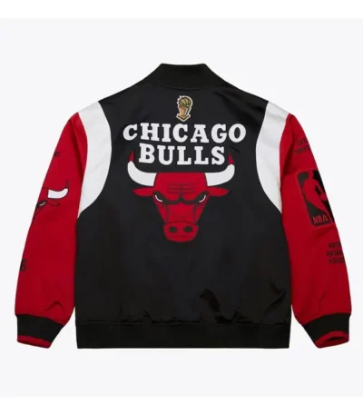Team Origins Chicago Bulls Black And Red Satin Jacket