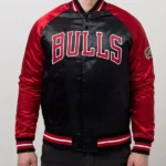 Chicago Bulls Tough Season Black And Red Satin Jacket