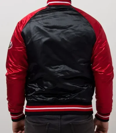 Chicago Bulls Tough Season Black And Red Satin Jacket