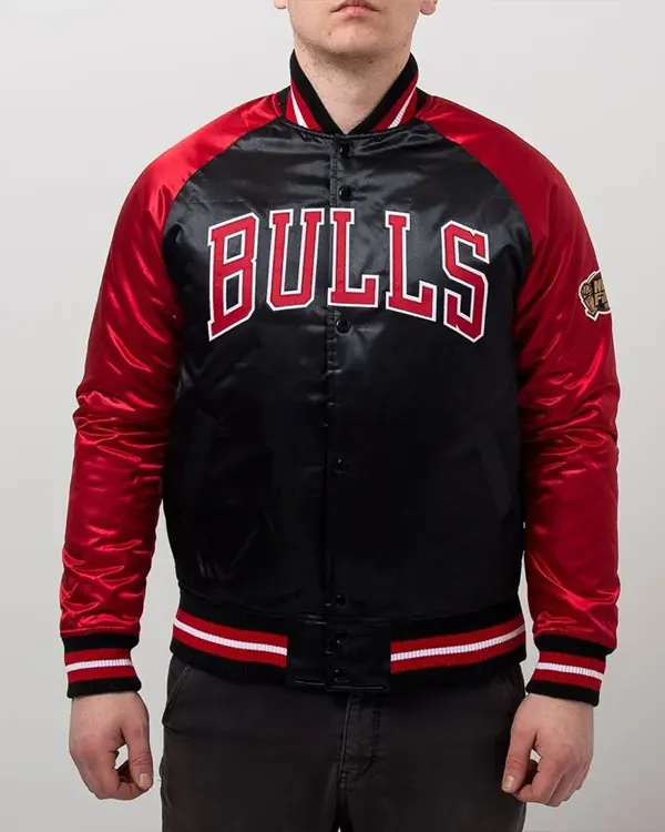 Chicago Bulls Tough Season Black And Red Satin Jacket Chicago Bulls Tough Season Black And Red Satin Jacket