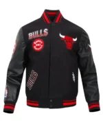 Chicago Bulls Turn It Up Classic Rib Varsity Jacket