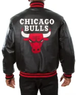 Chicago Bulls Varsity Black Leather Jacket