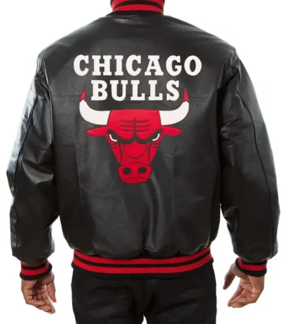 Chicago Bulls Varsity Black Leather Jacket