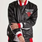 Chicago Bulls Varsity Black Satin Jacket