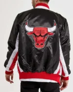 Chicago Bulls Red Big Logo Satin Jacket