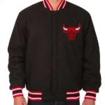 Chicago Bulls Varsity Black Wool Jacket